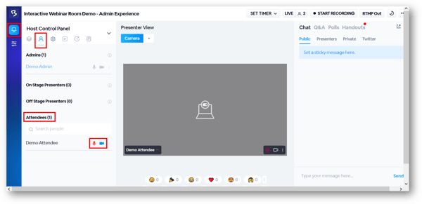 Admin Controls - Interactive Webinars
