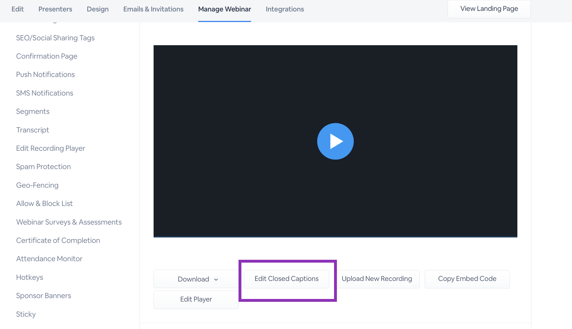 How to Display Closed Captions in On-Demand and Evergreen Webinars
